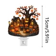thumbnail image 3 of Halloween Night Light Decor Spooky Tree House Plug In Wall Night Light 4.72x3.94in Acrylic Plug-in & Ghost for Bedroom Corridor Indoor Halloween Home Decor by MPOISVA, 3 of 7
