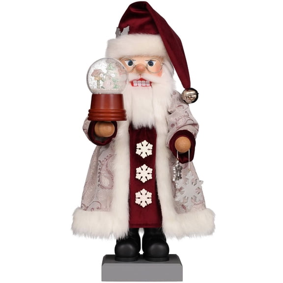 Alexander Taron 19" White and Red Christian Ulbricht Snow Globe Santa Nutcracker Decoration