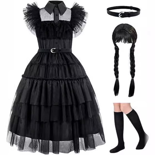Disfraz Princesa para Niñas Miércoles Halloween Carnaval Fiesta Cosplay