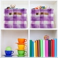 thumbnail image 6 of Yayeee 2 Pack Canvas Storage Basket with Handles for Shelves Fabric Bins Closet Organizer, Purple and White Pattern, 6 of 8