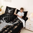 thumbnail image 4 of Manfei Hunting Deer Silhouette Queen Sheets, Camo American Flag Queen Sheet Sets, Brown, Black Reversible 4 Pieces (1 Flat Sheet, 1 Fitted Sheet and 2 Pillowcases), 4 of 6