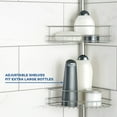 thumbnail image 4 of Mainstays 4 Tier Steel Tension Pole Shower Caddy with 3 Baskets & Soap Tray Shelf, Satin Nickel, 4 of 5
