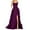 A-Hot Pink53, variant on XIAONU Women's Satin Maxi Dress Spaghetti Strap Split Thigh Formal Party Gown