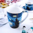 thumbnail image 5 of Van Gogh Starry Sky European Light Luxury Coffee Set Set Latte Steam Pitcher Cappuccino Mug, 5 of 5
