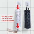 thumbnail image 3 of Garbage Storage Bag,Plastic Bag,Hanging Storage Organiser,2 pcs,white and black,11 * 44cm,for Kitchen Plastic Storage Bag(with 2 hooks), 3 of 5