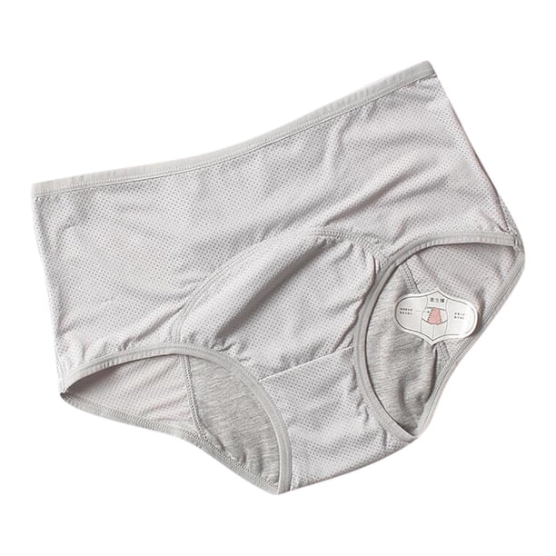 Ropa interior menstrual Prolriy para mujer, bragas a prueba de fugas, ropa interior femenina, pantalones de cintura fisiológica, ropa interior de algodón para mujer, ropa interior femenina, gris, XL
