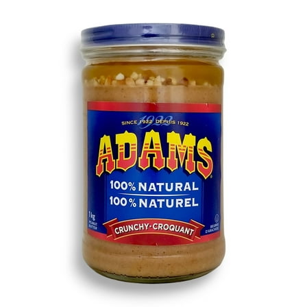 Adams 100% Natural Crunchy Peanut Butter, 1kg/2.2 lb