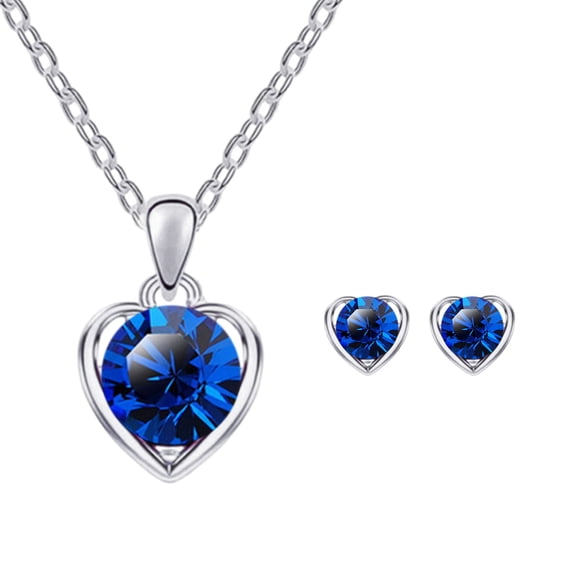 LEHOZIHEQ Jewelry Sets for Women, Hypoallergenic Jewelry Set, Crystal Heart Pendant Necklace Earrings