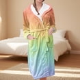 thumbnail image 2 of Long Sleeve Robe for Women Fuzzy Loungewear Oversized Warm Women's Robes Bath Womens Bathrobe Maroon1, 2 of 7
