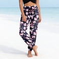 thumbnail image 4 of SONXAHE Women's Floral Print Jogger Pants Soft Cut Spring Daily Stroll Trousers, 4 of 6