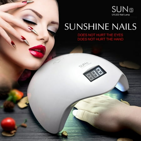 - SUN 48W 24-LED UV Nail Dryer Lamp Gel Polish Cure Nail Dryer with 3/4 Timer Setting PIR Auto Sensor Fingernail & Toenail Gel Curing Nail Art Painting Salon Tools