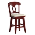 thumbnail image 3 of Weston Home Sheena Napoleon Back 24-inch Counter Height Wood Swivel Stool, Antique Berry Red, 3 of 7