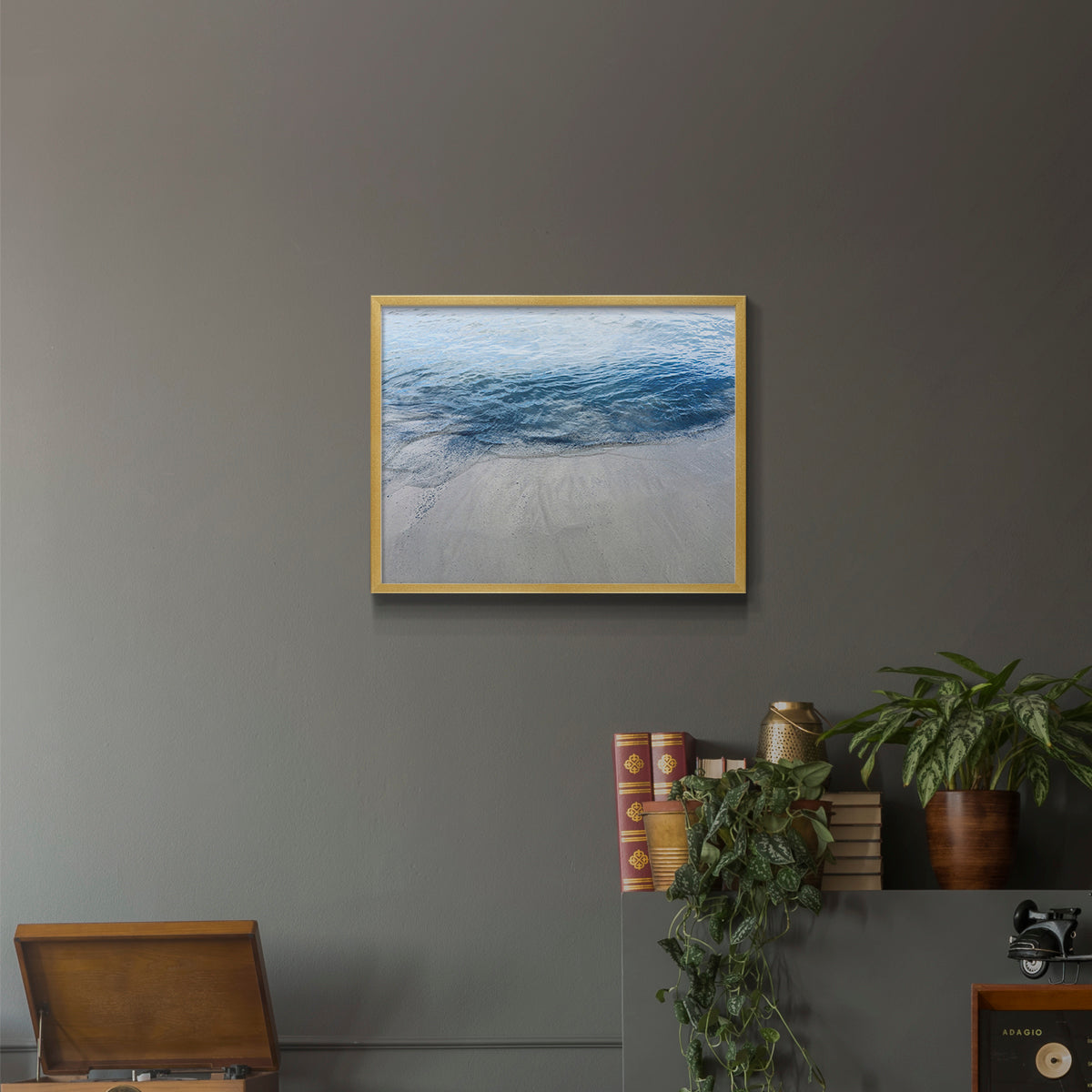 Aegean Blue Water by Nan - Restickable Framed Giclée Print