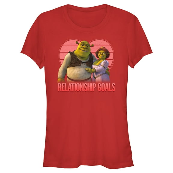 Junior's Shrek Relationship Goals Graphic Tee Red Large