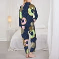 thumbnail image 5 of Ocsxa Women 2 Piece Floral Pajamas Lounge Set Sloth With Donuts Loungewear, 5 of 9