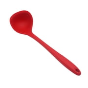 Oulangbo Silicone Ladle Spoon,Seamless Nonstick Kitchen Soup Ladles, Non-Stick Kitchen Cooking Utensils Baking Tool (Red)