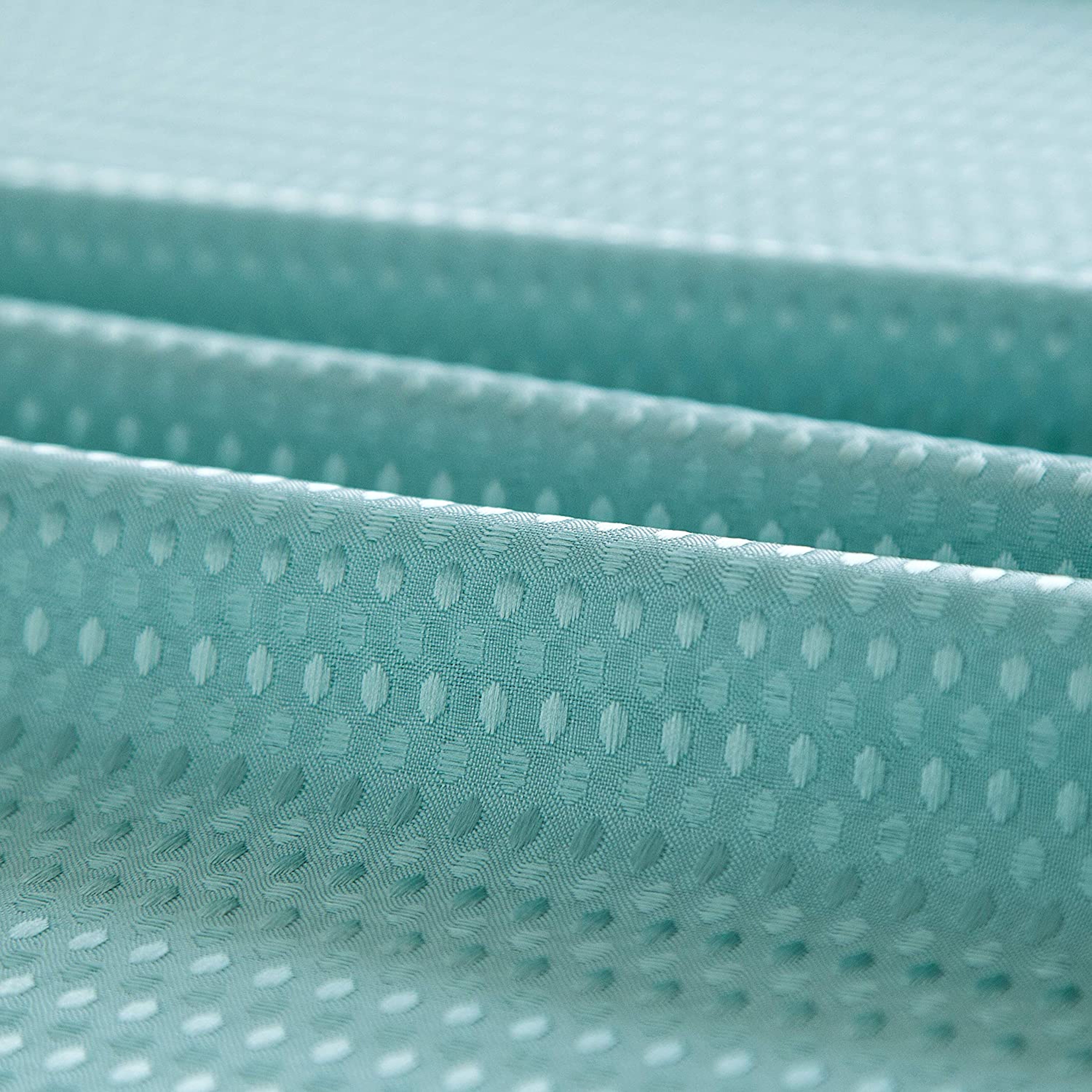 DAINTY HOME COMPLETE 2 IN 1 WAFFLE WEAVE HOTEL Spa Style Fabric Shower Curtain Snap On/Off Waterproof Detachable Liner Set, 72 inch wide x 72 inch long in Aqua