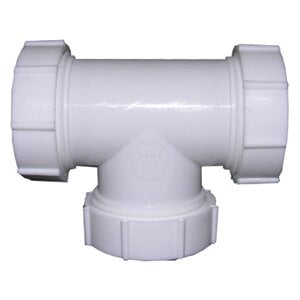 Slip Joint Nut Set (LARSEN SUPPLY CO., INC. White Plastic Tubular,1-1/2-Inch Slip Joint Tee,With Nuts And Washers,Carded)