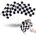 thumbnail image 1 of Bandera de mano a cuadros en blanco y negro de 50 piezas para carreras de motor y decoración de fiestas, 1 of 5