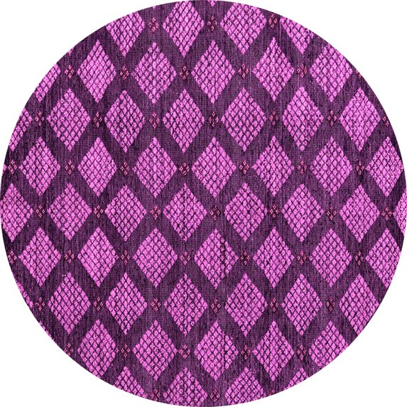 Ahgly Company Indoor Round Abstract Pink Modern Area Rugs, 7' Round