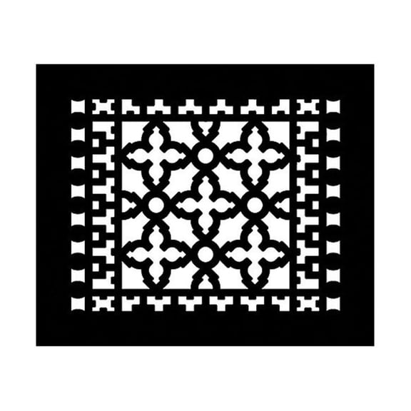 Reggio Registers 1012-Anh Scroll 8" X 10" Aluminum Floor Grille - Black