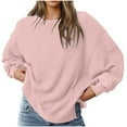 thumbnail image 2 of Enjoytime Womens Shirts 2025 Crewneck Solid Color Pullover Basic Tops Long Sleeve Shirt Top Women Winter Clothing, 2 of 5