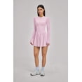 thumbnail image 2 of PISONIC Women Tennis Dress Long Sleeve Athletic Outfit with Built in Shorts Mini Golf Workout Dress with Pockets, 2 of 8