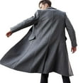 thumbnail image 2 of Winter Men Trench Coat Long Overcoat Jacket Formal Smart Outerwear, 2 of 3