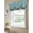 thumbnail image 6 of Vintage Anchor Curtain Valances for Windows, Coastal Nautical Blue Brown Wooden Kitchen Valance Window Treatment, Light Filtering Block Curtains for Bathroom/Bedroom/Living Room 54'' x 18'', 6 of 9