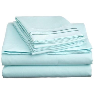 Clara Clark Premier 1800 Collection 4pc Sheet Set - Full Size, Light Blue Aqua, Deep Pocket Microfiber