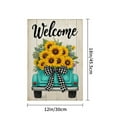 thumbnail image 4 of AMHNF Welcome Sunflower Truck Linen Garden Flag for Spring Summer Home Outdoor Garden Yard Door Decor 12x18 inch, 4 of 5