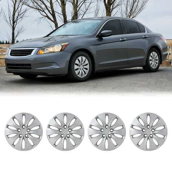 4 Pack 16 inch Hubcaps for 2008-2012 Honda Accord Sedan,Wheel Cover Replacement Fit for Steel Wheels,Bolt-on Car Truck SUV Hub Cap,Lacquer