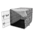 thumbnail image 3 of Floral Dog Crate Cover, Silhouettes of Garden Burgeoning on Streaks Inky Sketch Art, Easy to Use Pet Kennel Cover Small Dogs Puppies Kittens, 7 Sizes, Charcoal Grey and White, by Ambesonne, 3 of 6