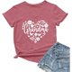 thumbnail image 4 of Camiseta de manga corta con cuello en V y estampado para mujer: top informal de verano con estampado floral, tejido suave y transpirable, varias tallas, 4 of 4