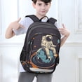 thumbnail image 6 of FORMRS Unisex School Backpack 17" Student Travel Bag with Laptop Compartment, Black Astronaut Record, 6 of 7