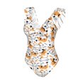 thumbnail image 4 of Yiaed Cute Dog Print Women's Ruffled One Piece Swimsuit V Neck Swimwear Slimming Monokini for Woman-Medium, 4 of 8