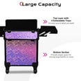 thumbnail image 3 of Byootique Rolling Makeup Train Case Cosmetic Trolley Organizer Mermaid Pink, 3 of 9
