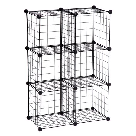 Honey Can Do Garage/Basement 6 Cube Black Storage Set Black