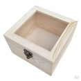thumbnail image 1 of 2 cajas de madera sin pintar con tapa transparente y cerradura para exhibir rocas. El 18x18x7cm, 1 of 8