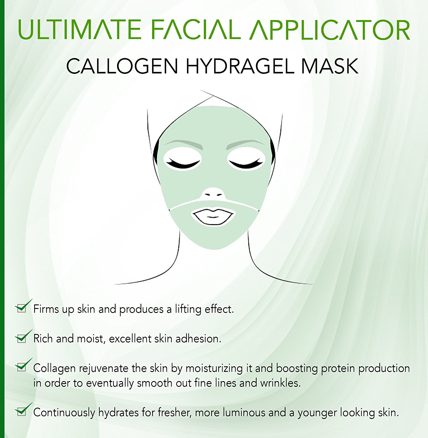 Facial Mask Ultimate Collagen Applicator It Works for Deep Hydration and  Rejuvination 8 masks - image 4 of 5
