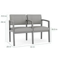 thumbnail image 5 of Lenox Wood Reception Waiting 2-Seat Tandem Seating / Black Wood / Gray, 5 of 5