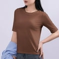 thumbnail image 4 of Admvng Tops For Women Trendy Casual Solid Color 1/2 Sleeve Round-Neck T-shirt Home Blouses M-2XL, 4 of 5
