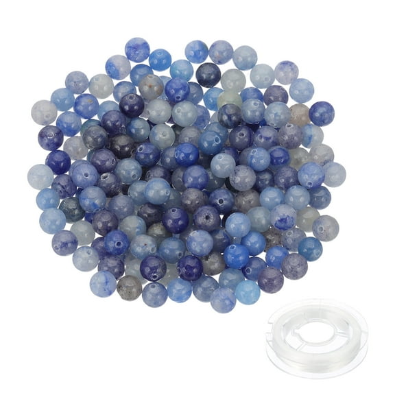 8mm Aventurine Beads, 100 Pcs Round Natural Gemstone Beads Smooth Stone Beads Jade Tiger's Eye Loose Glass Beads for Bracelet Necklace Jewelry Making DIY, Yellow Green Brown