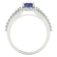 thumbnail image 4 of 1.76ct round cut blue tanzanite 14k white gold halo Bridal Wedding Engagement Promise Anniversary Ring for Women size 10.75, 4 of 7