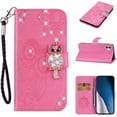 thumbnail image 4 of for Samsung Galaxy A04 Case with Credit Card Holder, Glitter Bling Diamond PU Leather Wallet Phone Case Flip Folio Book Cover for Samsung Galaxy A04 Owl Pink, 4 of 16