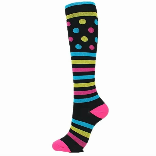 Chaussettes de Compression Varices pour Hommes Femmes Diabétiques 20-30mmhg Chaussettes de Grossesse Course Extérieure Entraînement Physique Naturel Randonnée Sports
