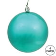 thumbnail image 3 of Vickerman 4.75" Teal Shiny Ball Ornament, 4 per Bag, 3 of 5
