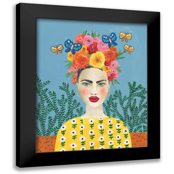 Moore, Regina 12x14 Black Modern Framed Museum Art Print Titled - Frida Headdress I
