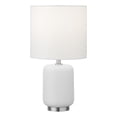 thumbnail image 1 of Henn&Hart 8" Modern Ceramic Mini Lamp with Drum Linen Shade in White/Silver, 1 of 3