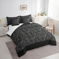 thumbnail image 3 of jejeloiu Abstract Zebra Print 7pcs Bedding Comforter Set,Gray Black Queen Bedding Sets For Girls Boys Reversible, 3 of 8